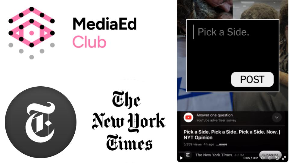 Media Club: Pick a Side. Pick a Side. Now.
