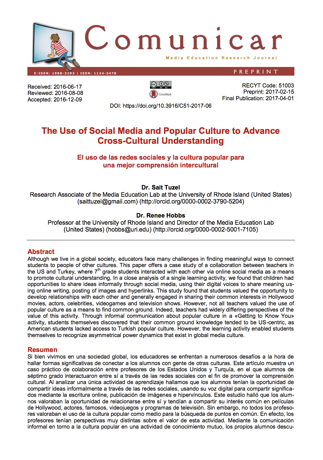 The Use of Social Media and Popular Culture to Advance Cross-Cultural Understanding 