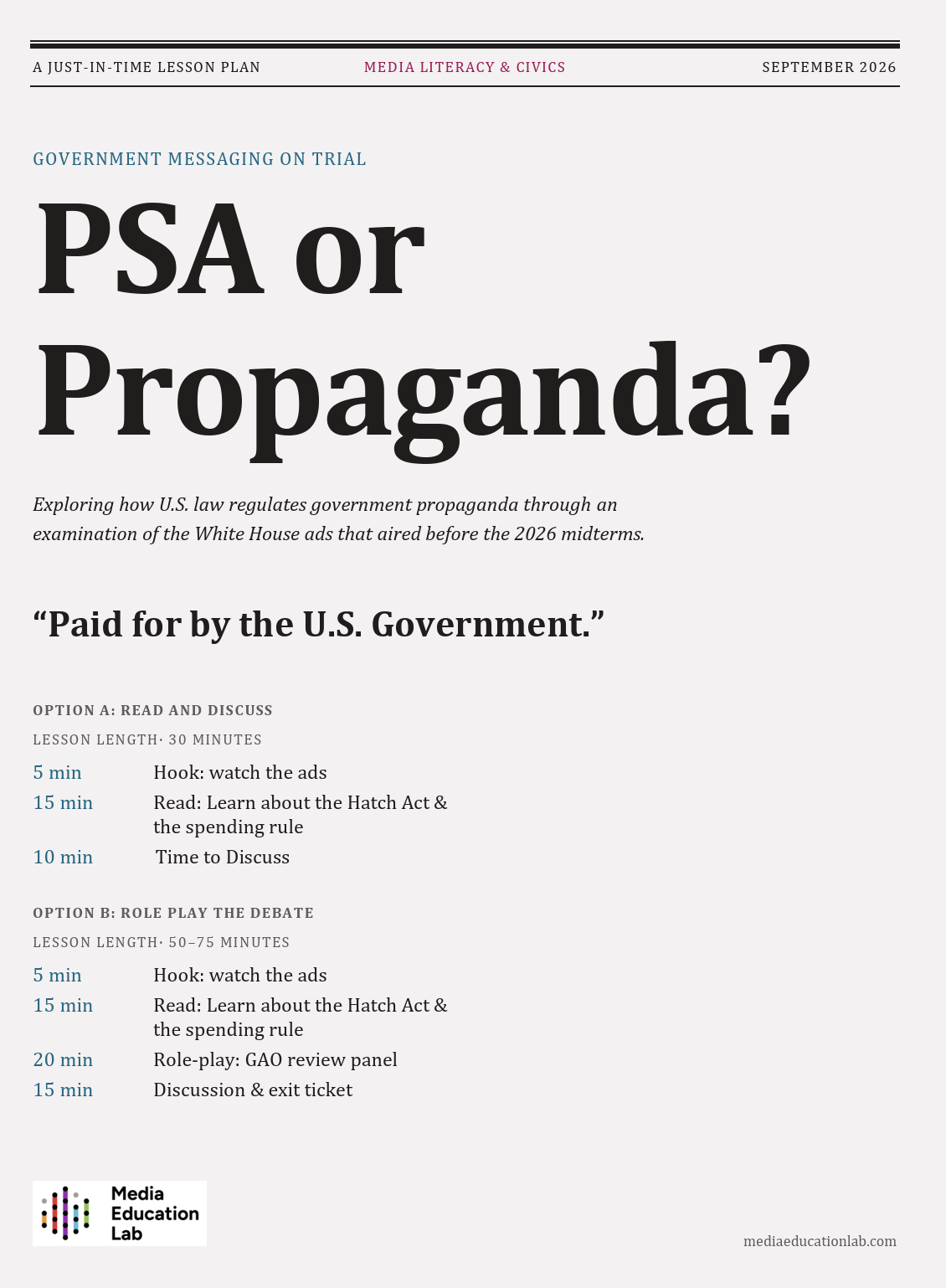 PSA or Propaganda? 