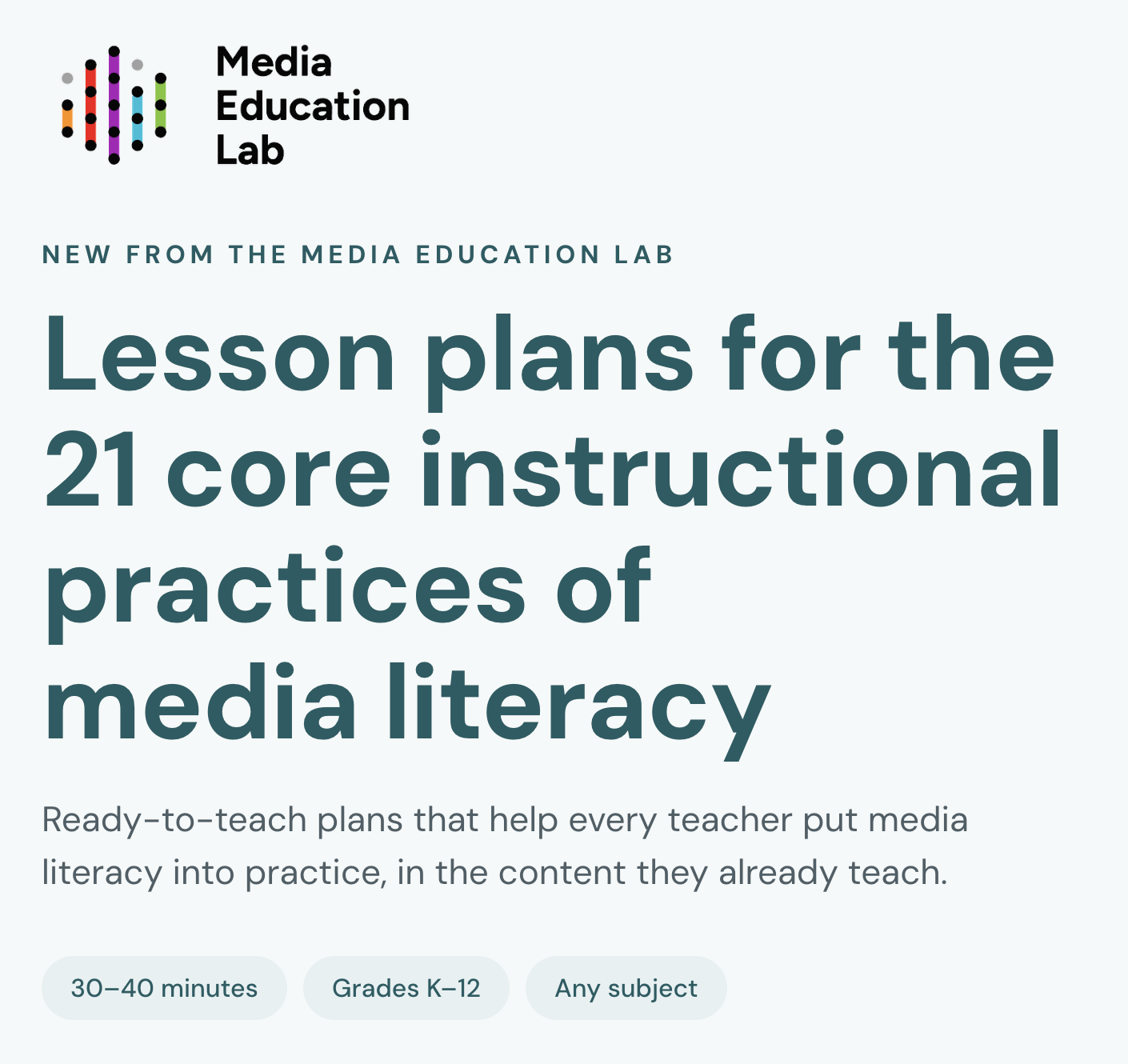 Instructional Practices of Media Literacy: Lesson Plans
